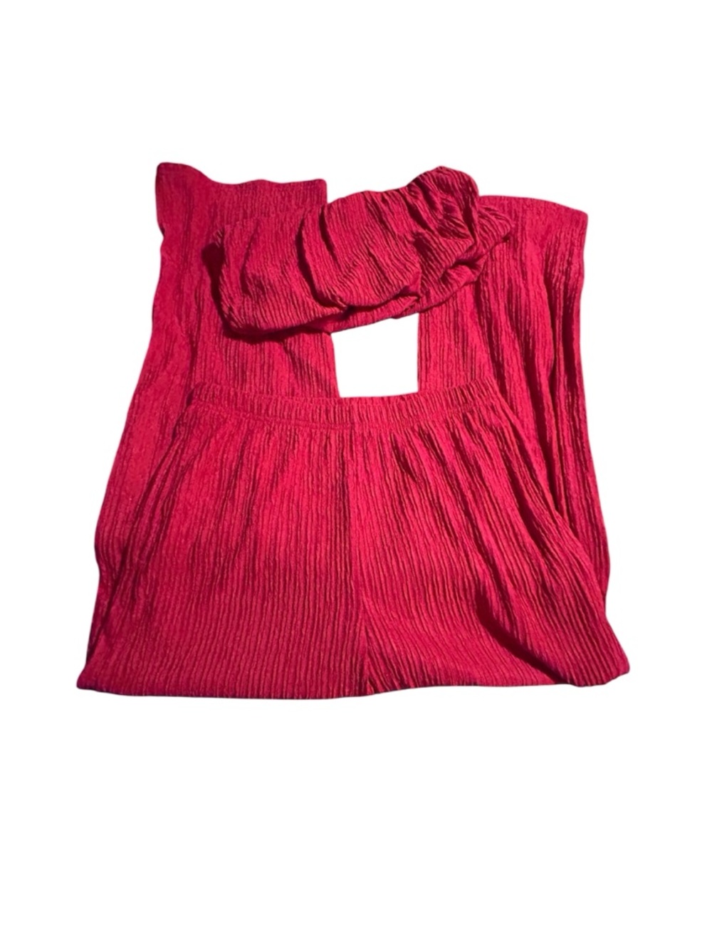 Love Poem Red Size Large Pleated Tube Top/Pant Set NWOT